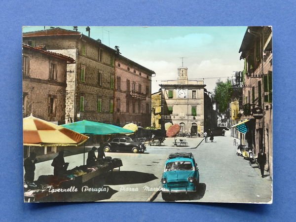 Cartolina Tavernelle - Piazza Mazzini - 1960.