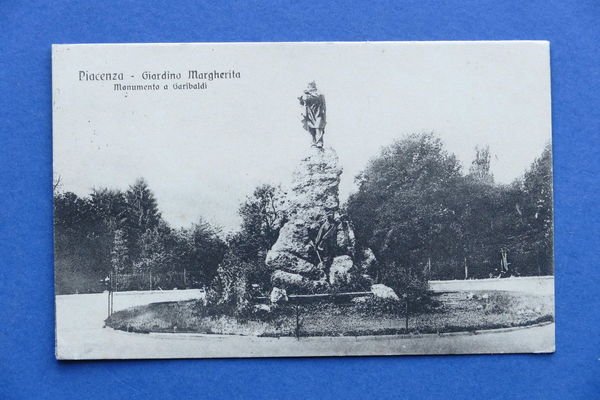 Cartolina Piacenza - Giardino Margherita - Monumento a Garibaldi - …