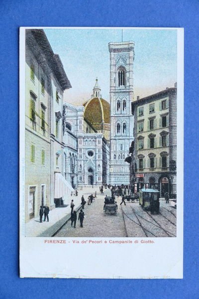 Cartolina Firenze - Via de' Pecori e Campanile di Giotto …