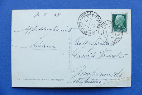 Cartolina Salsomaggiore - Fontana Luminosa - 1938.