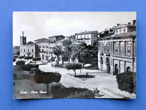 Cartolina Licata - Corso Roma - 1963.