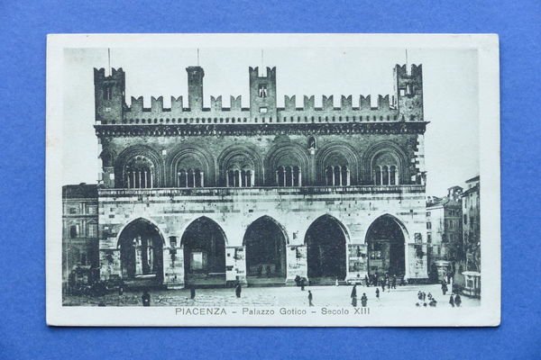 Cartolina Piacenza - Palazzo Gotico - 1935.