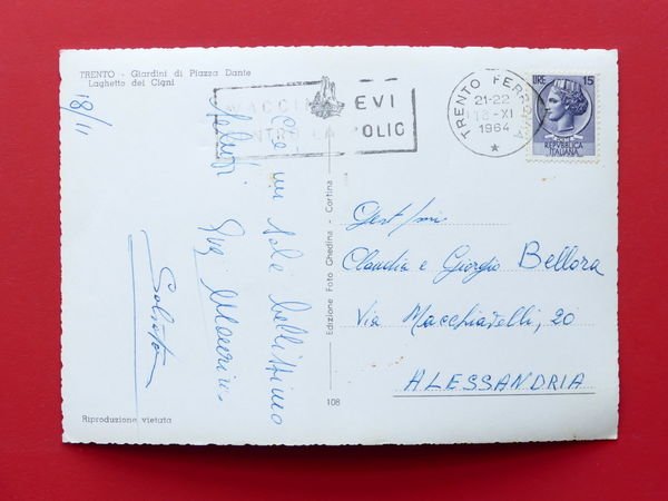 Cartolina Trento - Giardini di Piazza Dante - Laghetto dei …