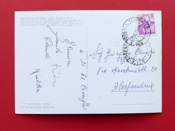 Cartolina Sila - Autostello A.C.I. - 1963