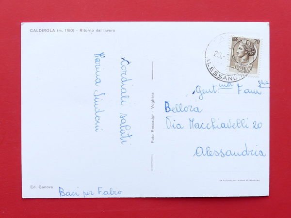 Cartolina Caldirola - Ritorno dal Lavoro - 1967