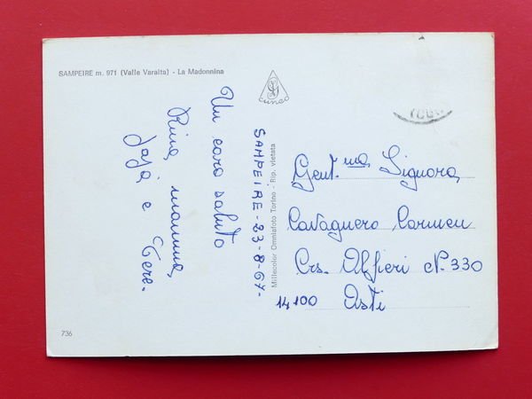 Cartolina Sampeyre - La Madonnina - 1967