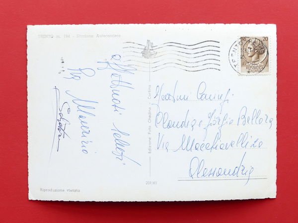 Cartolina Trento - Stazione Autocorriere - 1966