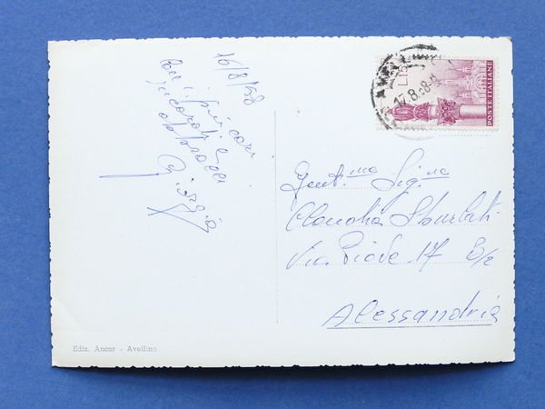 Cartolina Avellino - Panorama con Montevergine - 1958