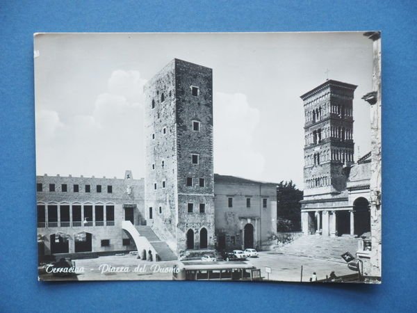 Cartolina Terracina - Piazza del Duomo - 1965