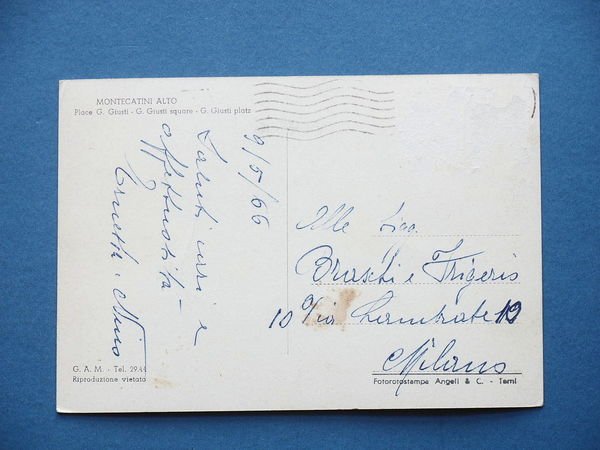 Cartolina Montecatini Alto - Piazza G. Giusti - 1966