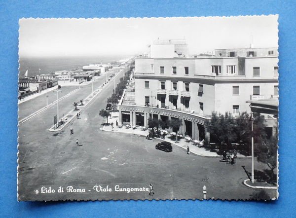 Cartolina Lido di Roma - Viale Lungomare 1950 ca.