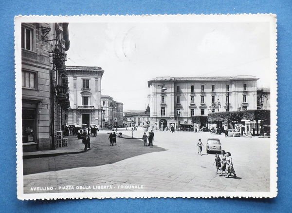 Cartolina Avellino - Piazza della Libertà - Tribunale - 1958