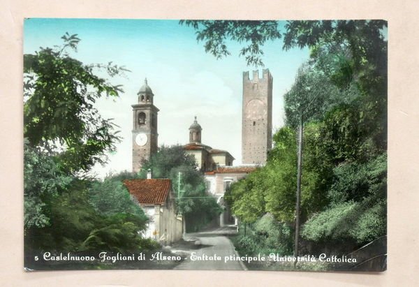 Cartolina Castelnuovo Fogliani di Alseno Entrata Principale Università Cattolica