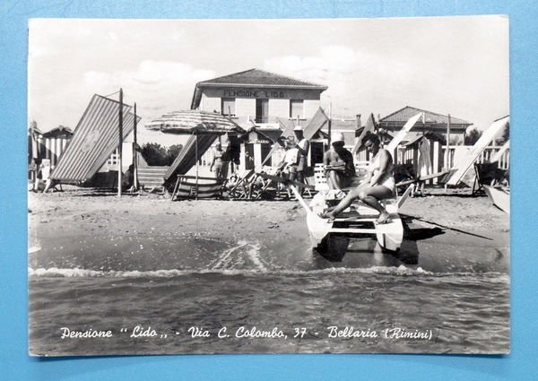 Cartolina Bellaria - Pensione Lido - 1956