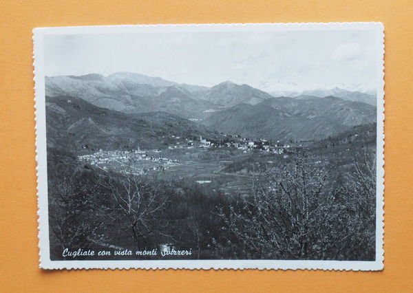 Cartolina Cugliate con vista Monti Svizzeri - 1954.