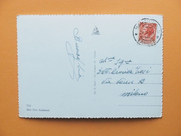 Cartolina Cugliate con vista Monti Svizzeri - 1954.