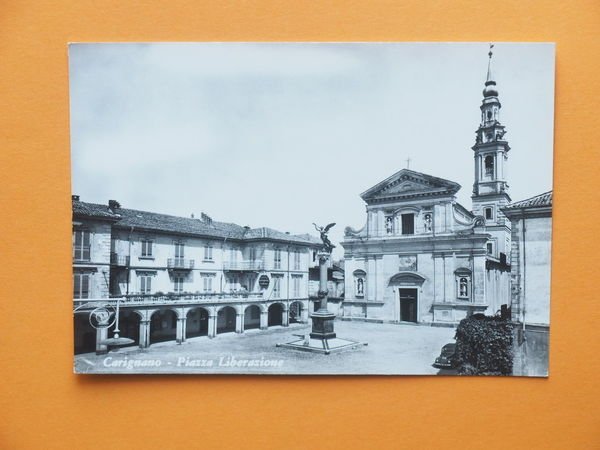 Cartolina Carignano - Piazza Liberazione - 1960 ca.