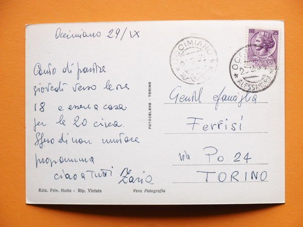 Cartolina Occimiano - Via Vittorio Emanuele II - 1969.