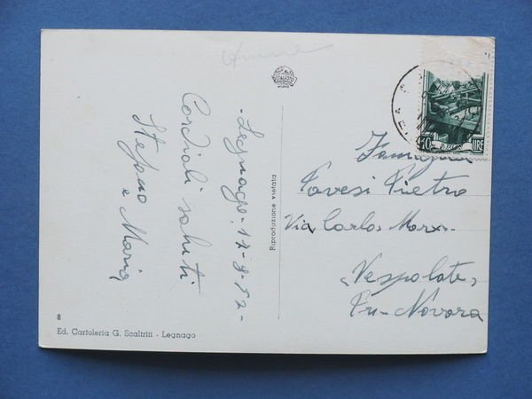 Cartolina Legnago - Viale della Stazione Teatro Salieri - 1952