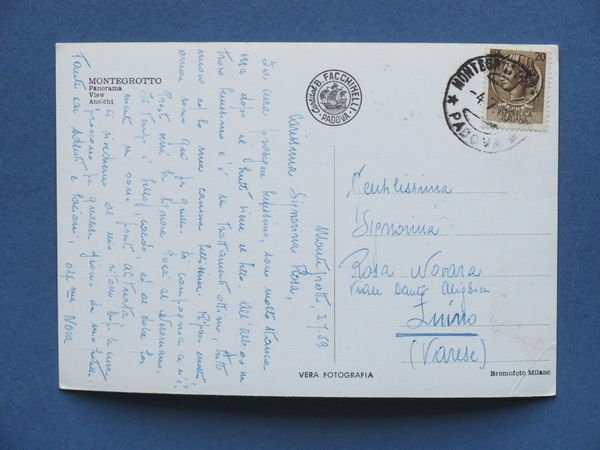 Cartolina Montegrotto Terme - Panorama - 1959
