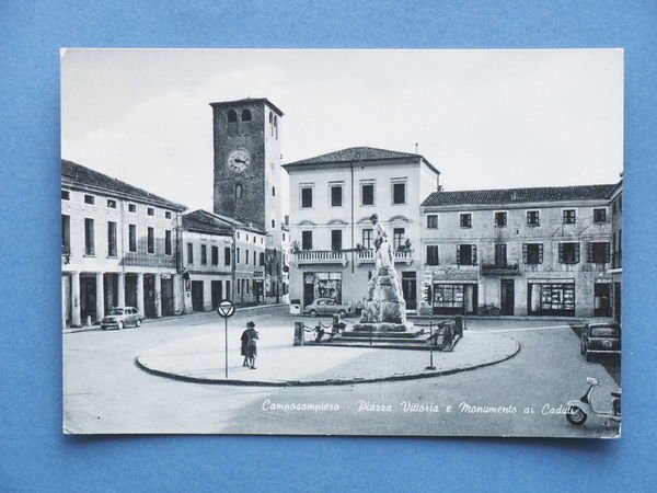 Cartolina Camposampiero - Piazza Vittoria e Monmento ai Caduti - …