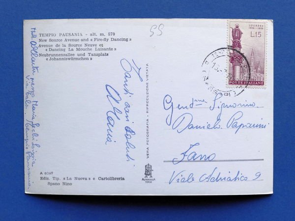 Cartolina Tempio Pausania - Viale Fonte Nuova e Lucciola Dancing …