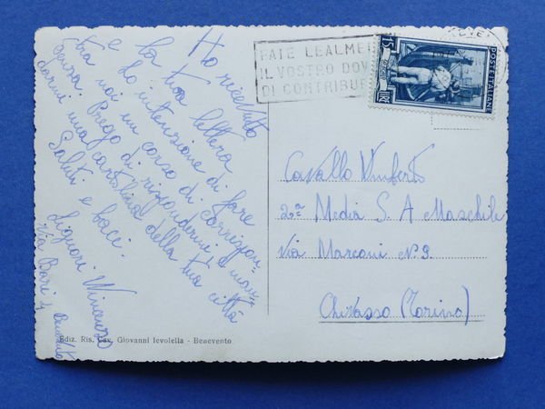Cartolina Benevento - Via Napoli - Rione Libertà - 1954