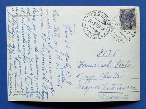 Cartolina Visso - Panorama - 1959