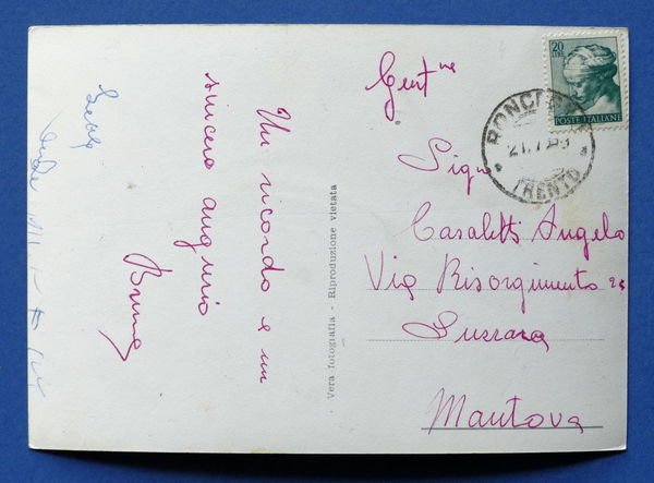 Cartolina Roncegno Terme - Piazza del Municipio - 1966 ca.