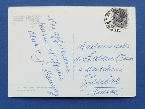 Cartolina Montegrotto - Piazzale Stazione - 1960 | Immagine Gallery 2