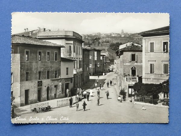 Cartolina Chiusi Scalo e Chiusi Città - 1957