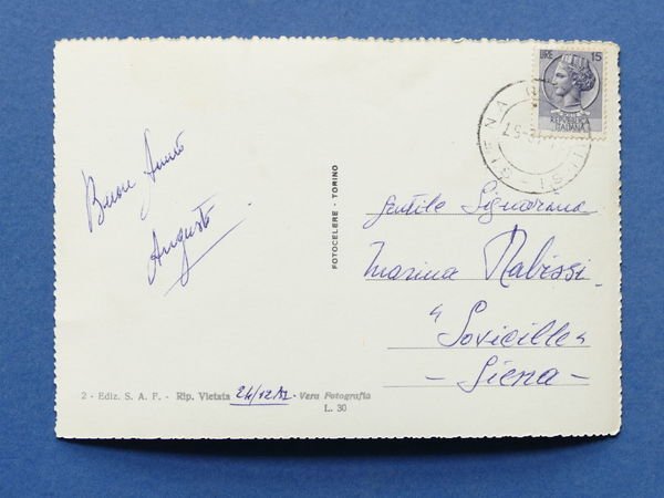 Cartolina Chiusi Scalo e Chiusi Città - 1957