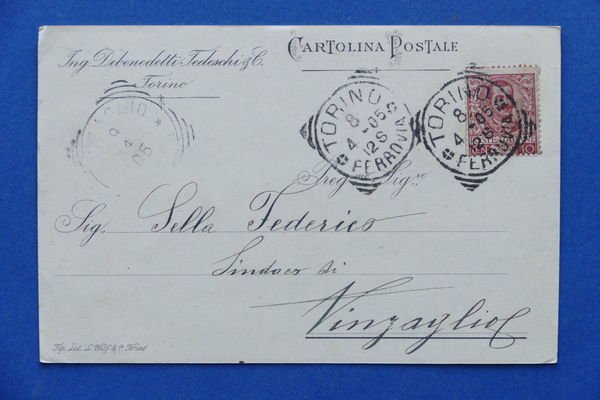 Cartolina Pubblicità - Ing. Debenedetti Tedeschi & C. - Torino …