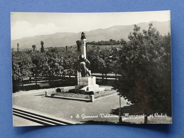Cartolina S. Giovanni Valdarno - Monumento ai Caduti - 1951.