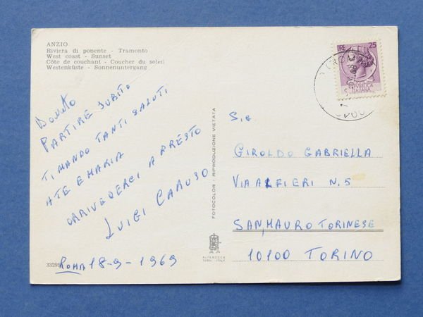 Cartolina Anzio - Tramonto - 1969.