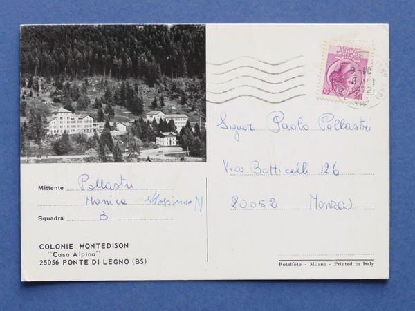 Cartolina Ponte di Legno - Colonie Montedison - Casa Alpina …