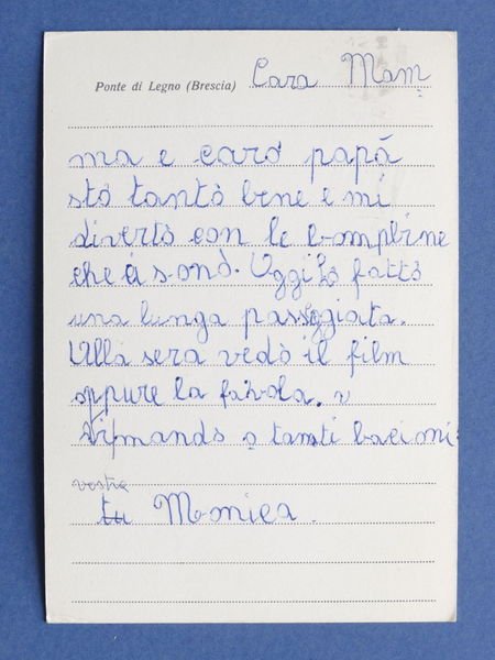 Cartolina Ponte di Legno - Colonie Montedison - Casa Alpina …