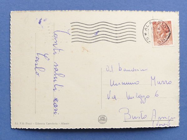 Cartolina Riviera dei Fiori - Alassio - Pontile - 1957