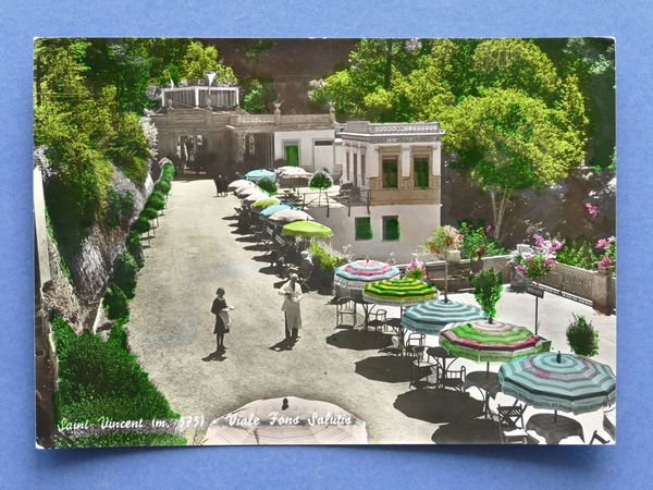 Cartolina Saint Vincent - Viale Fons Salutis - 1952 ca.