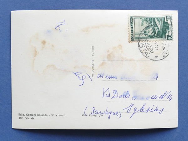 Cartolina Saint Vincent - Viale Fons Salutis - 1952 ca.