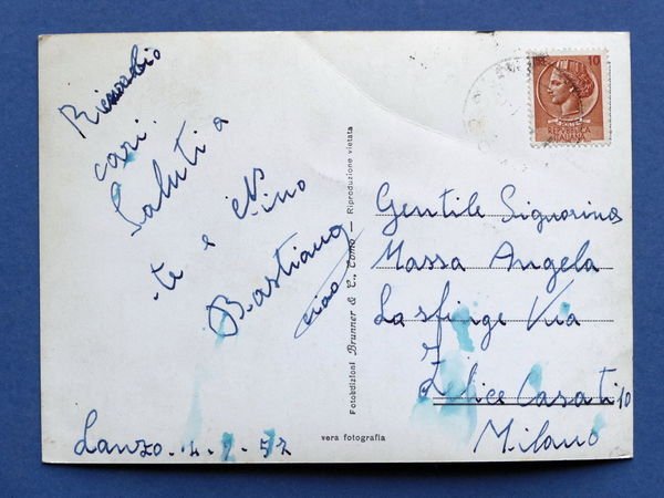 Cartolina Lanzo d'Intelvi - Piazzale Funicolare - 1957