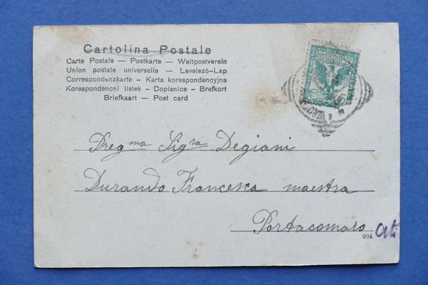 Cartolina Venezia - Piazza S. Marco con piccioni - 1903