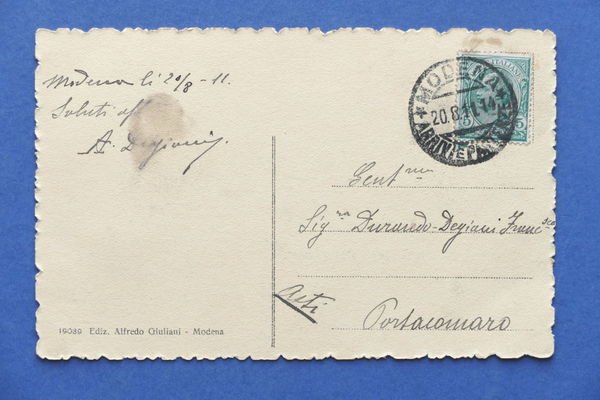 Cartolina Modena - Dettaglio del Duomo - 1911