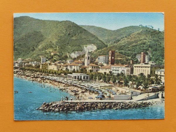 Cartolina Noli - Scorcio panoramico dall'aereo - 1960 ca.
