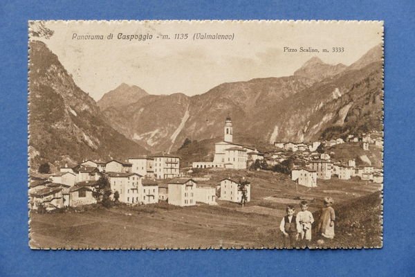 Cartolina Panorama di Caspoggio - Valmalenco - 1927