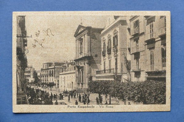 Cartolina Porto Empedocle - Via Roma - 1940