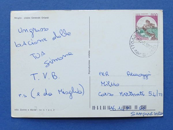 Cartolina Mioglia - Piazza Generale Orlandi - 1997