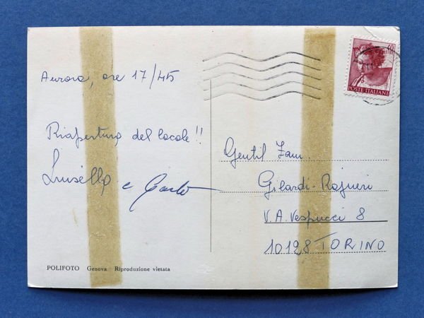 Cartolina Portofino - Ristorante Aurora - 1966