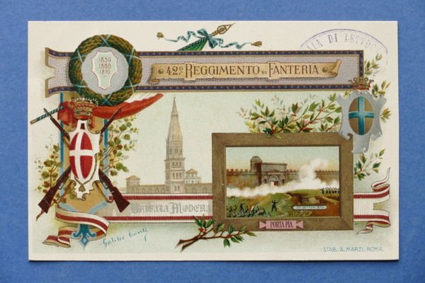 Cartolina Militaria - 42° Reggimento di Fanteria - 1900 ca.