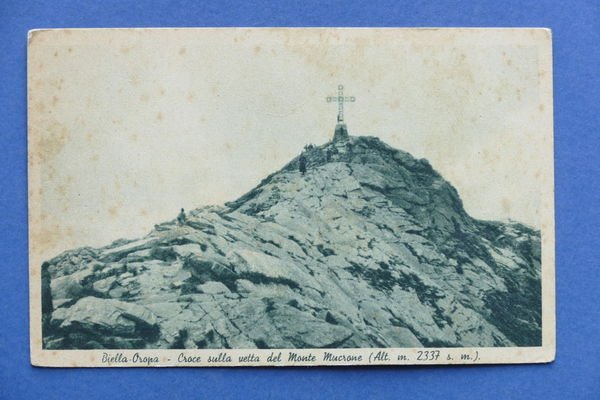 Cartolina Biella - Oropa - Croce sulla vetta del Monte …
